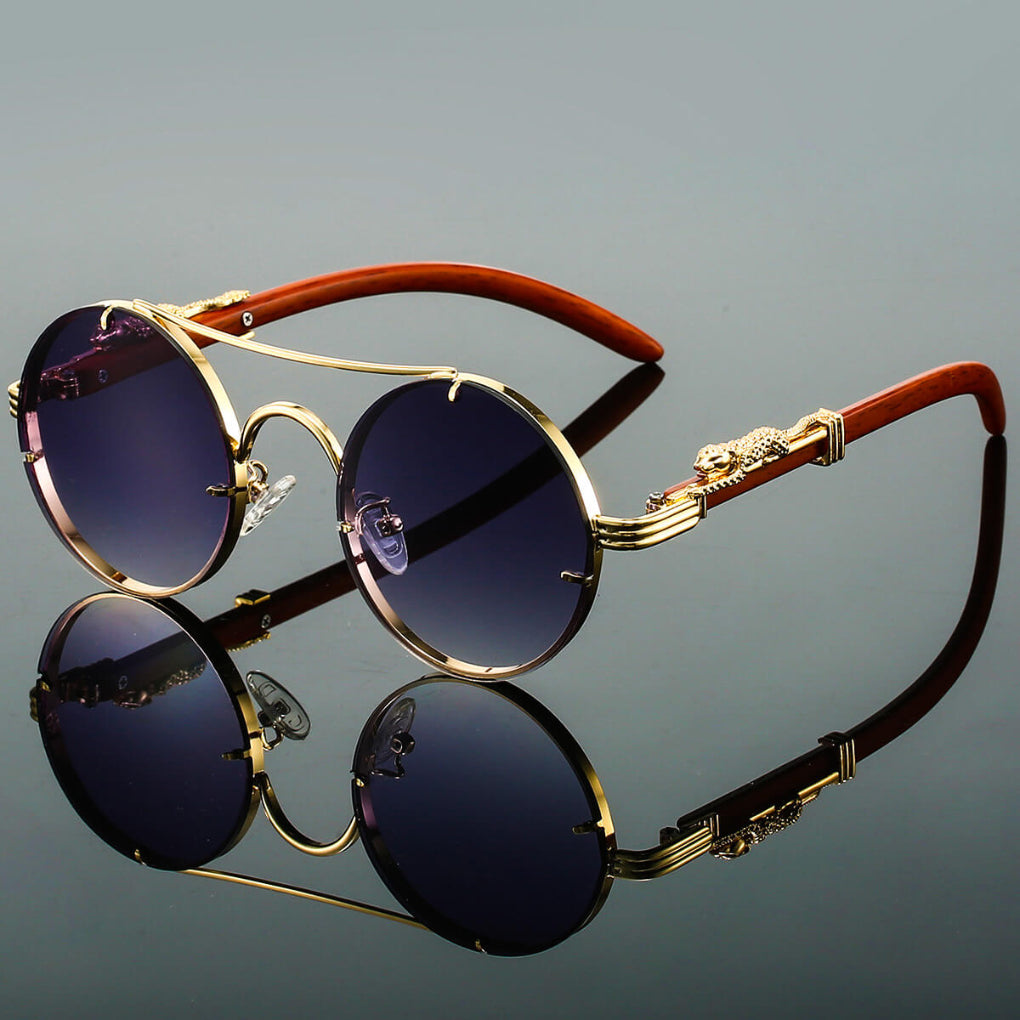 Olvoria | Round Sunglasses with Unique Temple Design