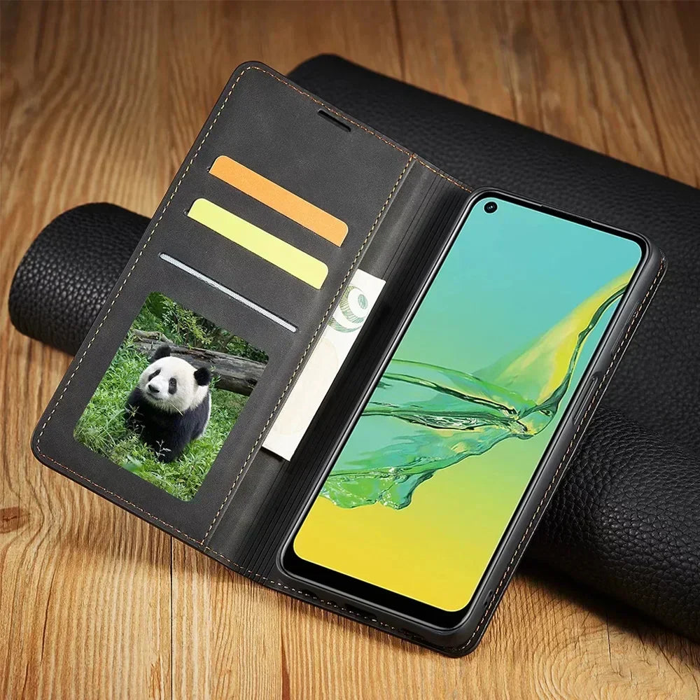 Olvoria Samsung Case: Magnetic Leather Bag for Stylish Protection