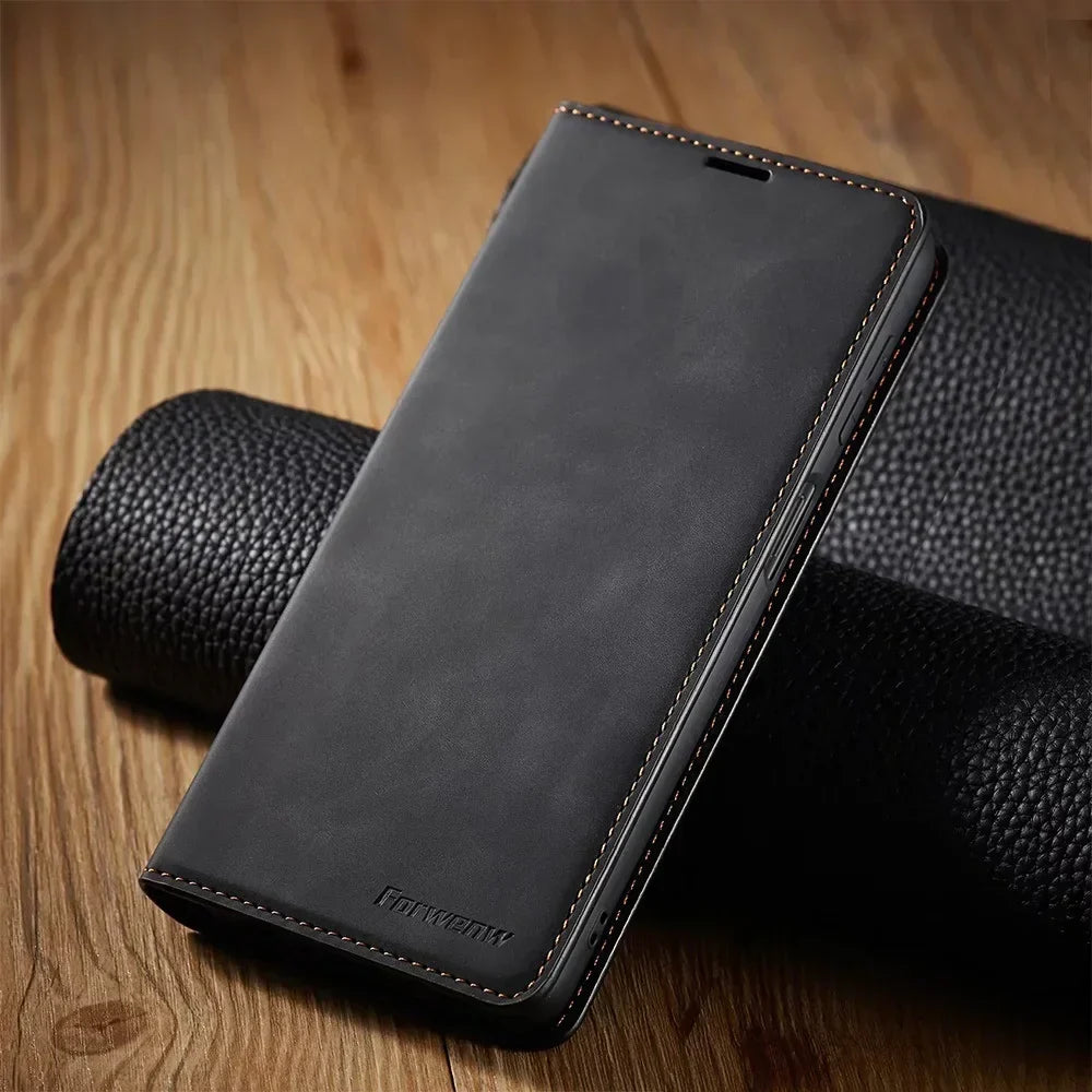 Olvoria Samsung Case: Magnetic Leather Bag for Stylish Protection
