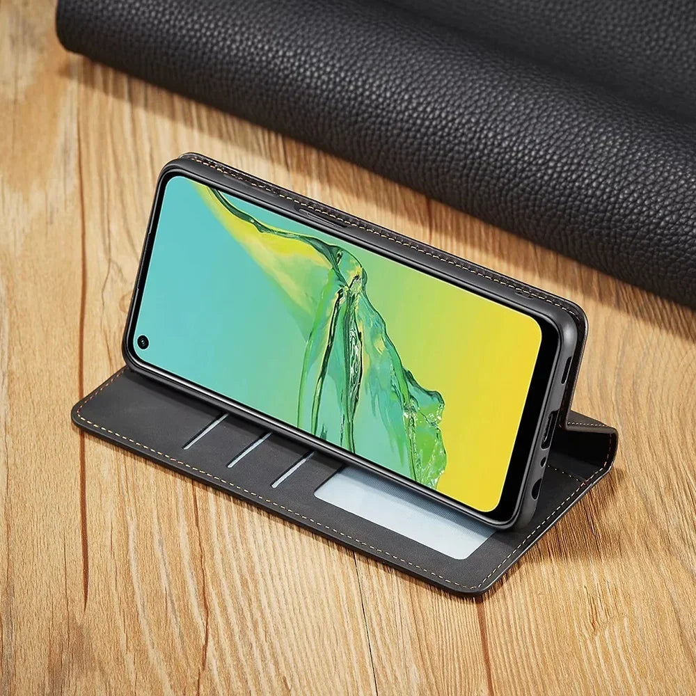 Olvoria Samsung Case: Magnetic Leather Bag for Stylish Protection