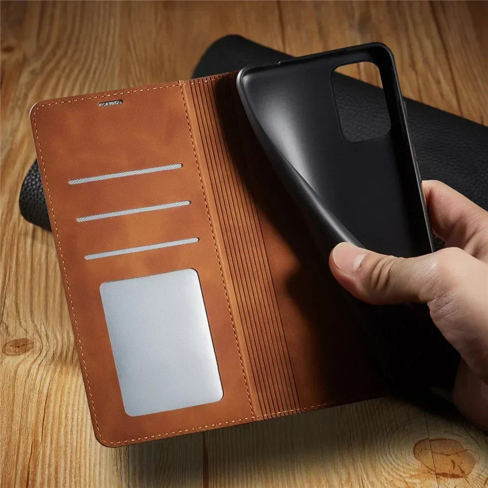 Olvoria Samsung Case: Magnetic Leather Bag for Stylish Protection