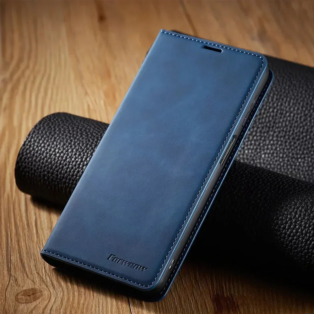 Olvoria Samsung Case: Magnetic Leather Bag for Stylish Protection