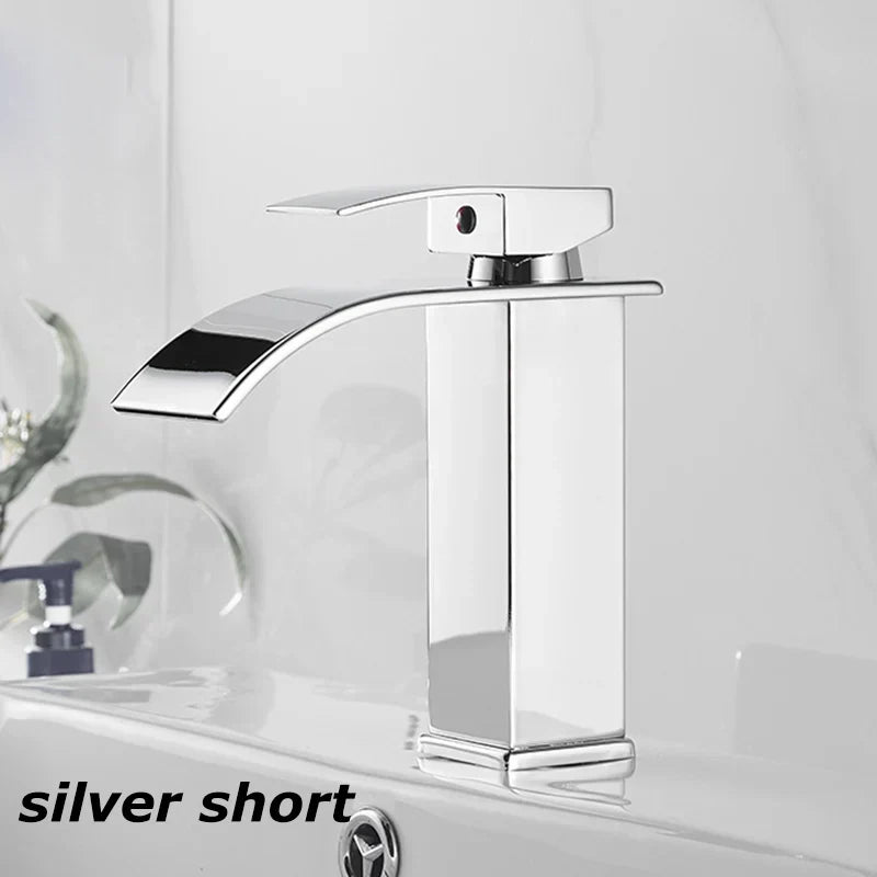 Olvoria Sink Mixer Aqualis Noir | Stainless Steel | Hot & Cold Water | For Bathroom & Guest Toilet