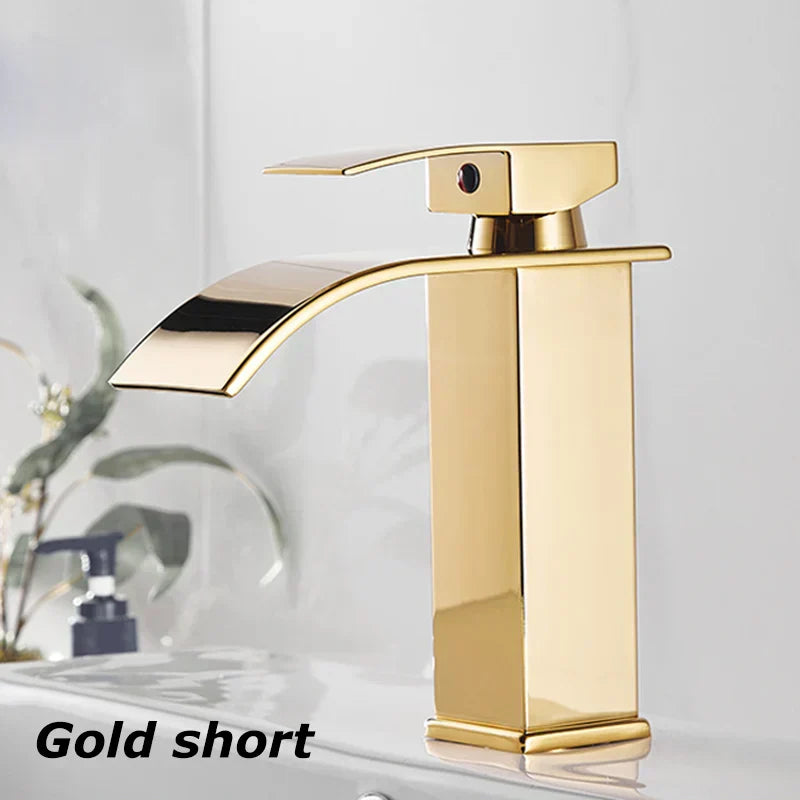 Olvoria Sink Mixer Aqualis Noir | Stainless Steel | Hot & Cold Water | For Bathroom & Guest Toilet