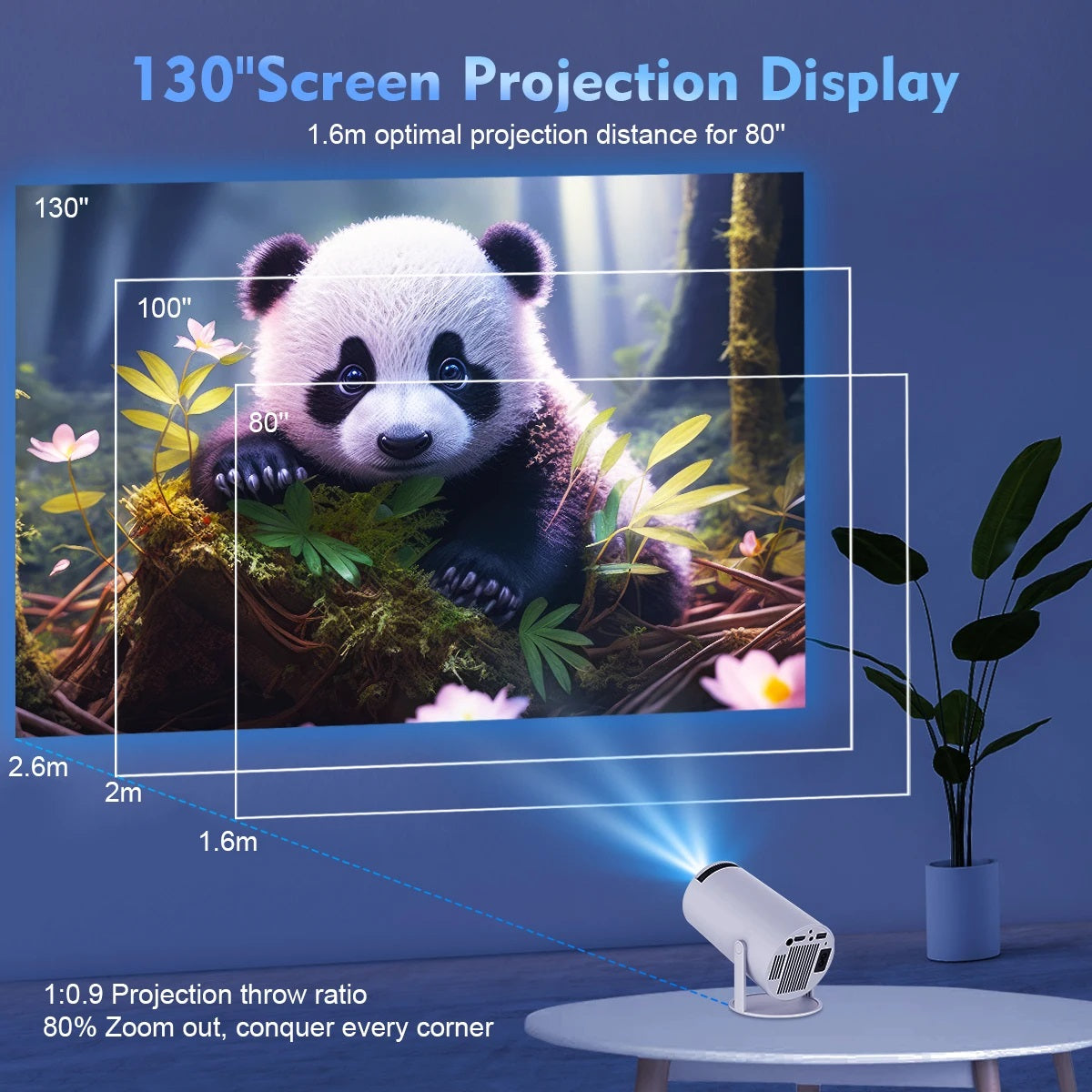Olvoria | Smart 4K Mini Projector with Dual WiFi and Bluetooth Connection