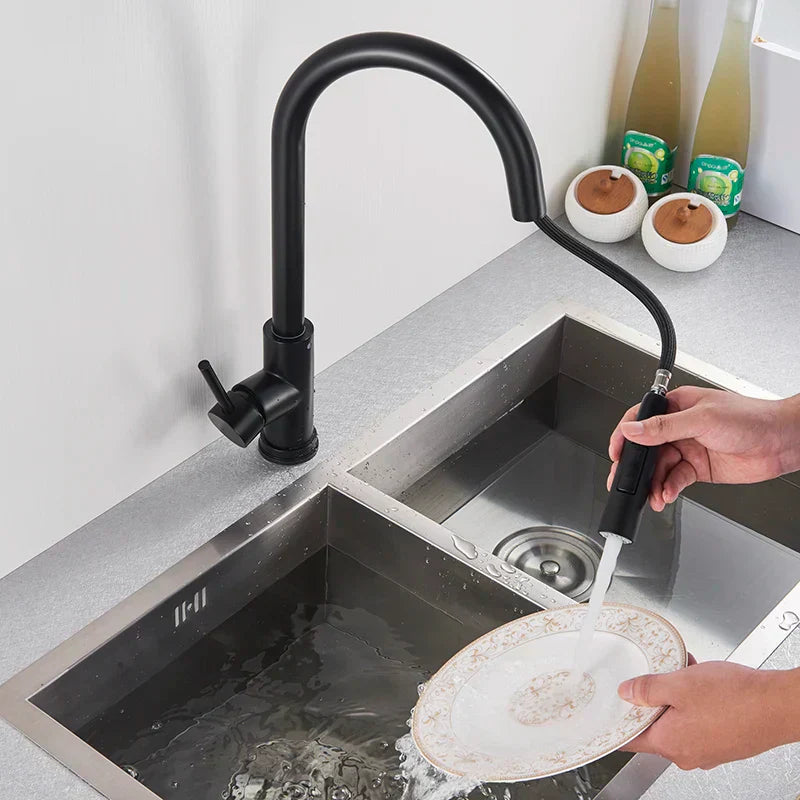Olvoria | SmartTouch | Kitchen Faucet with Touch Sensor and Pull-Down Spray Head – Brushed Nickel
