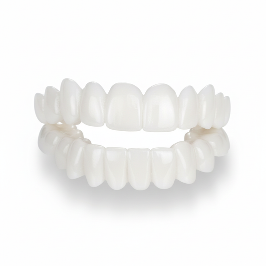Olvoria | Smile Veneers | Customizable Cosmetic Tooth Covers | Medical Special Resin | Instant Smile Correction | Upper & Lower Jaw