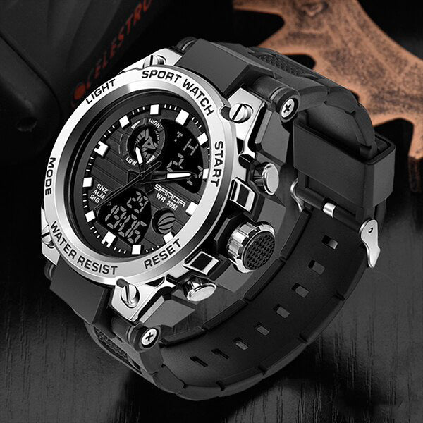 Olvoria | TitanGuard Military Men's Watch – Robust Multifunctional Analog & Digital Watch
