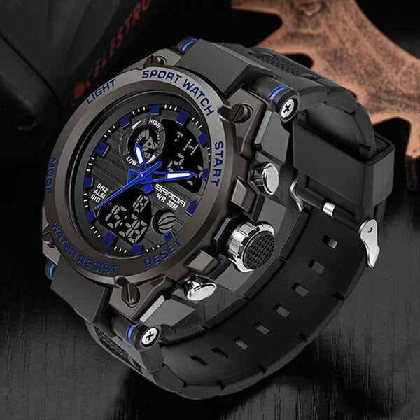 Olvoria | TitanGuard Military Men's Watch – Robust Multifunctional Analog & Digital Watch