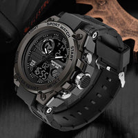 Olvoria | TitanGuard Montre militaire pour homme – Montre robuste multifonction analogique et digitale