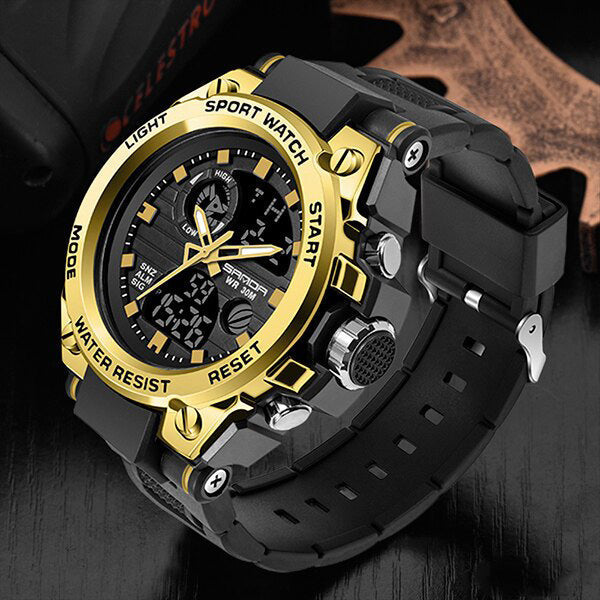 Olvoria | TitanGuard Military Men's Watch – Rugged Multifunctional Analog & Digital Timepiece