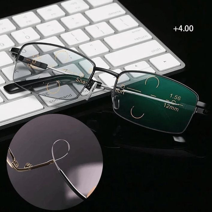 Olvoria | Titanium Progressive Distance and Near Dual-Use Reading Glasses