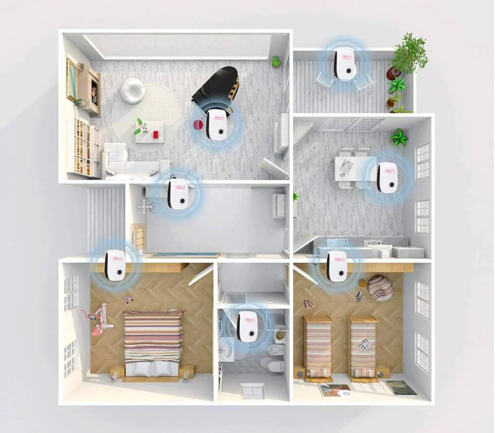 Olvoria | Ultrasonic Pest Repeller for Rodents & Insects, 80m² Coverage