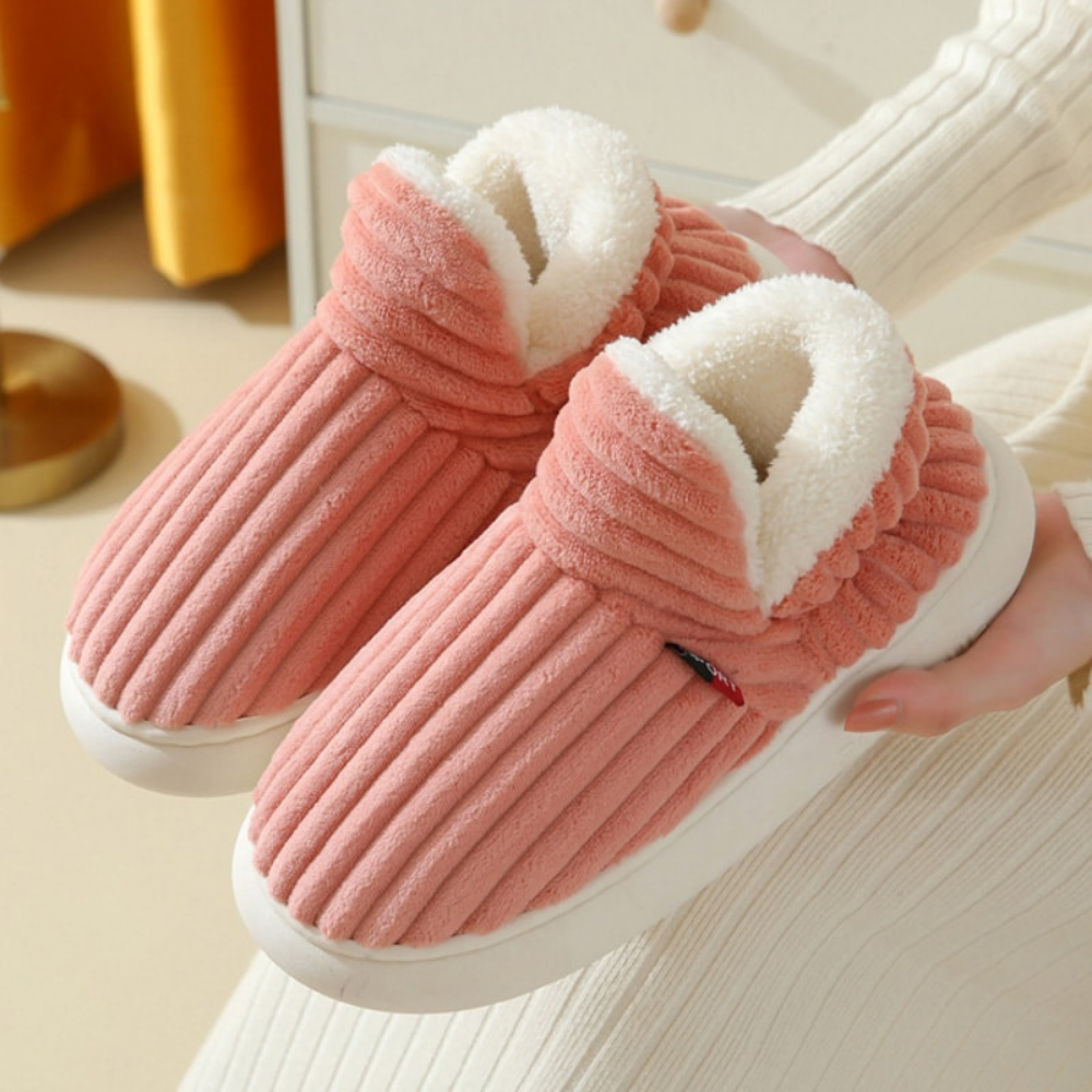 Olvoria | Unisex Corduroy Bootie Slippers - Lined