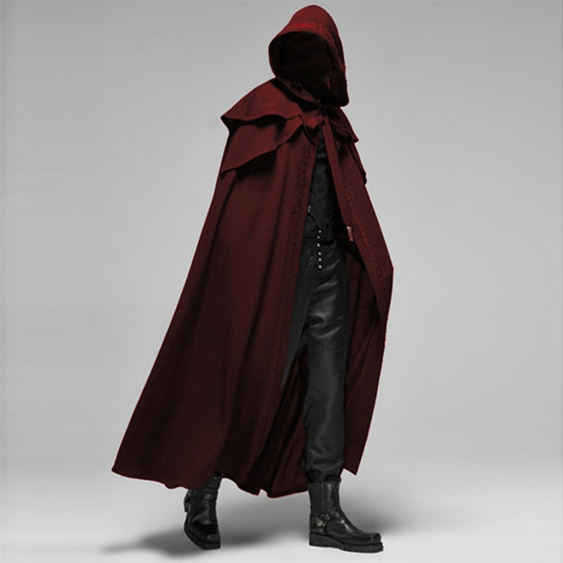 Olvoria | Unisex Hooded Cloak | Gothic Velvet Cape | Black