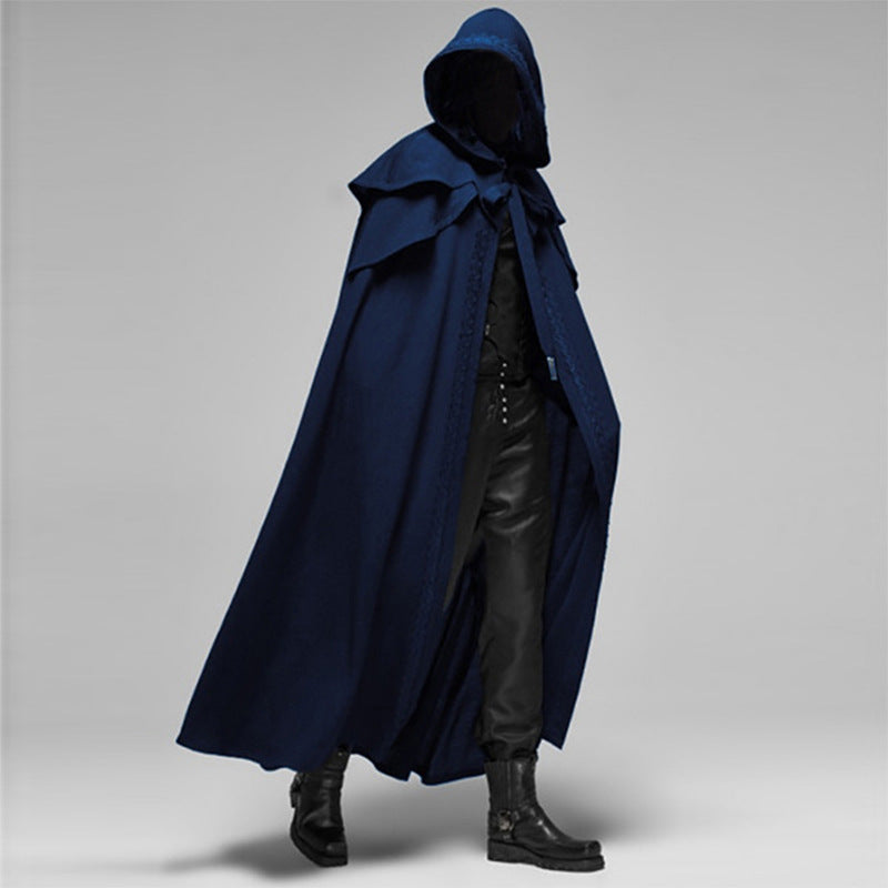 Olvoria | Unisex Hooded Cloak | Gothic Velvet Cape | Black
