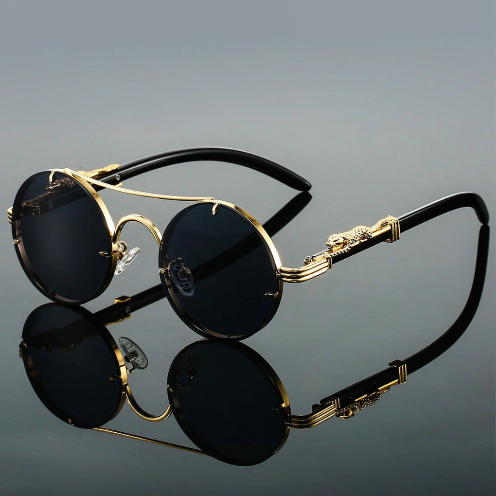 Olvoria | Unisex Round Double Bridge Sunglasses with Double Bridge Detail