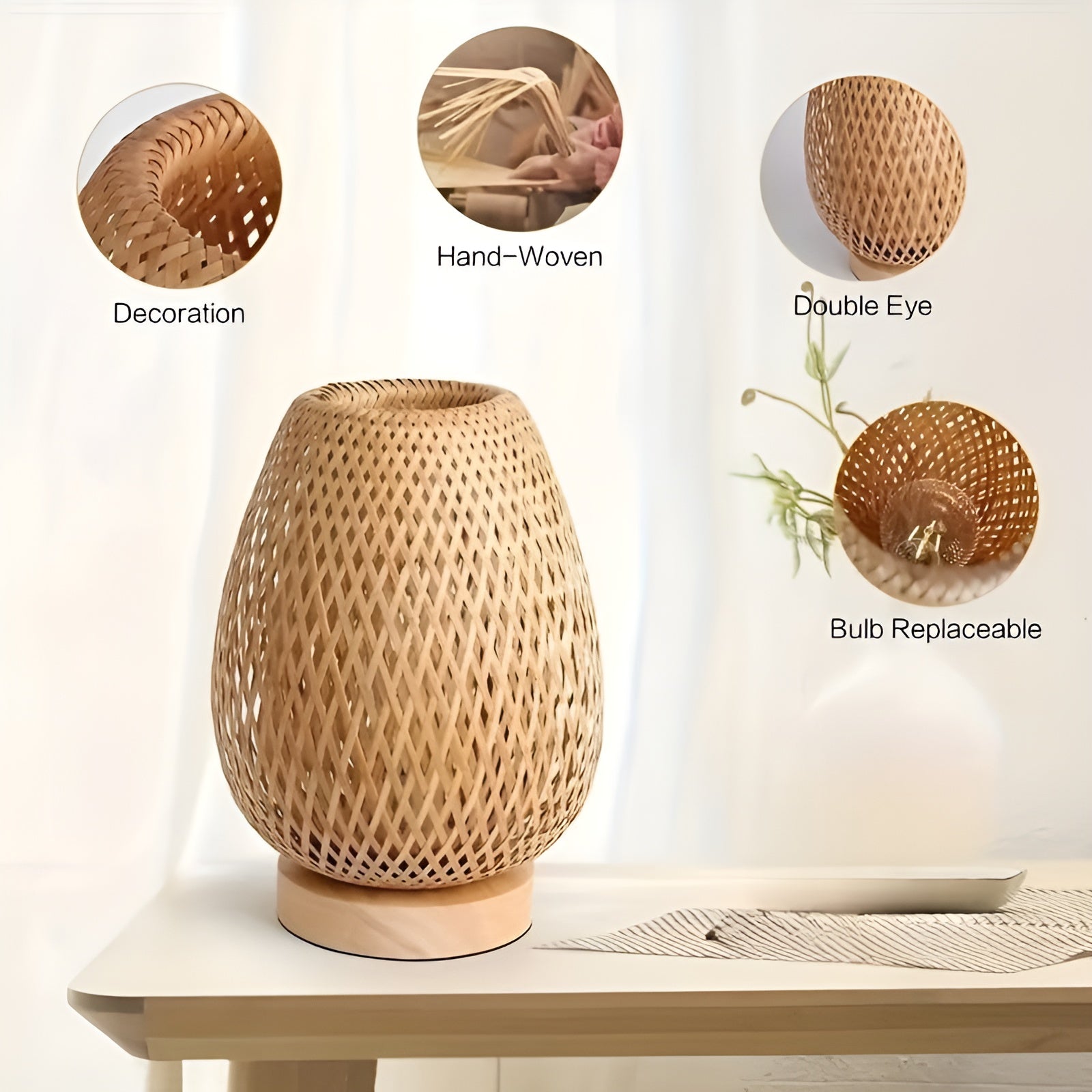 Olvoria | USB Desk Lamp with Woven Design