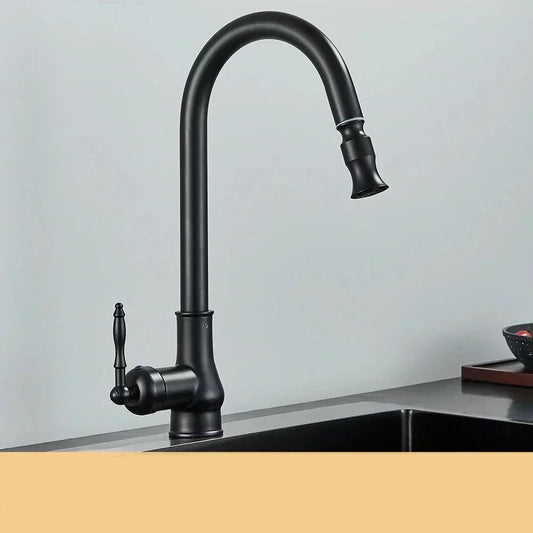 Olvoria | VintageTap Antique Brass Kitchen Tap – Retro Style Mixer Faucet with Swivel Spout
