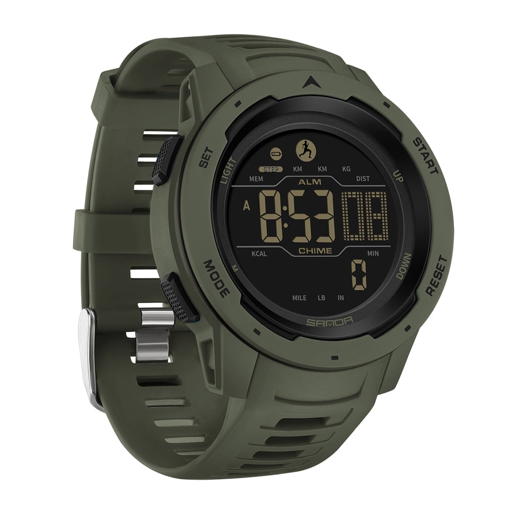 Olvoria | Waterproof Military Pedometer Digital Watch