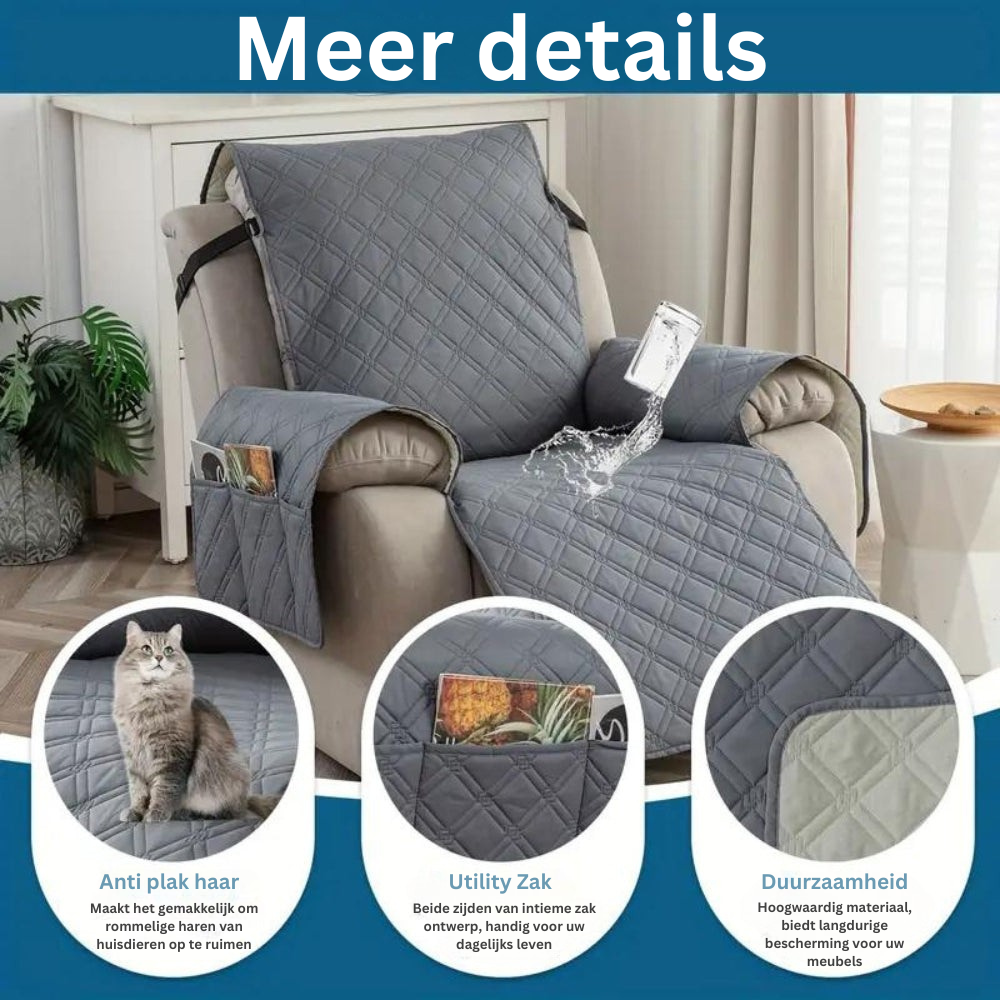 Olvoria | Waterproof Recliner Cover - Quilt Design