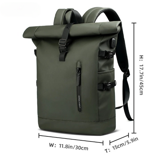 Olvoria | Waterproof Roll-Top Bike Backpack with Pannier Function