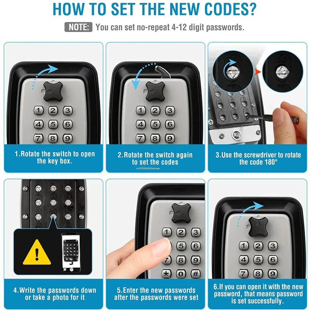Olvoria | Waterproof Wall-Mounted Key Box – Outdoor Lockable Key Storage with Combination Code