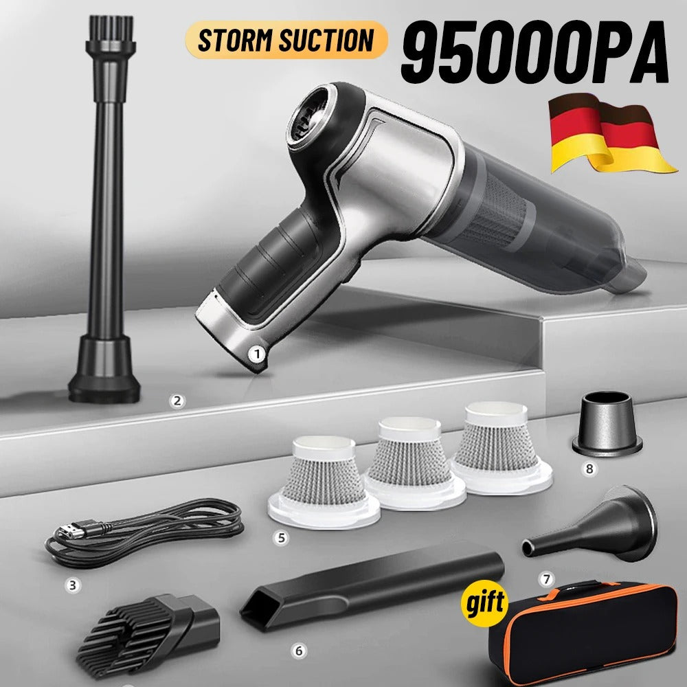 Olvoria | Wireless Car Vacuum Cleaner with 95000PA Suction Power – Lightweight & Silent