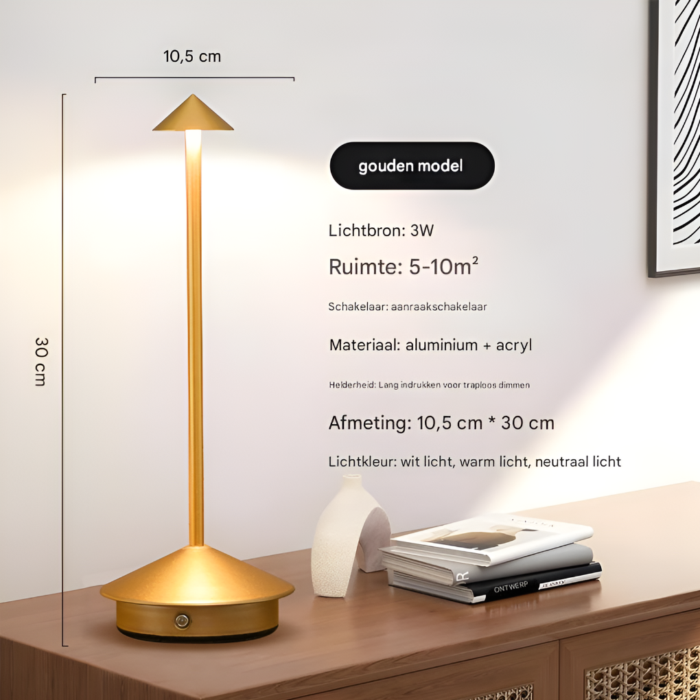 Olvoria | Wireless LED Table Lamp with Dimmable Light