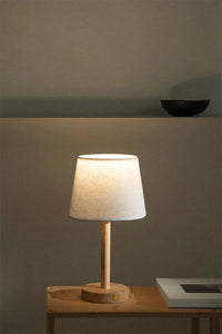 Olvoria | Lampe de table LED sans fil avec base en bois