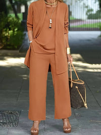 Olvoria | Ensemble pantalon large 3 pièces pour femme