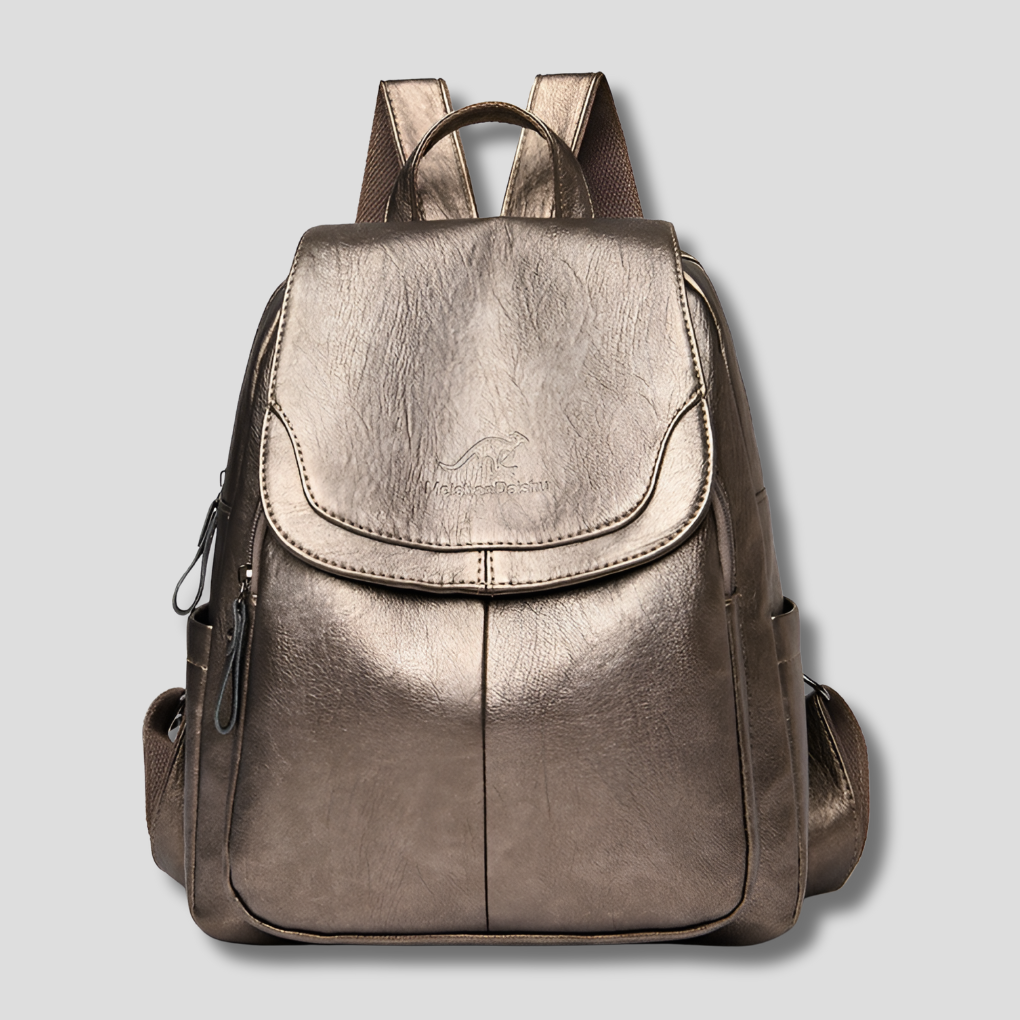 Olvoria | Women's Anti-Theft Backpack with Embossed Detail
