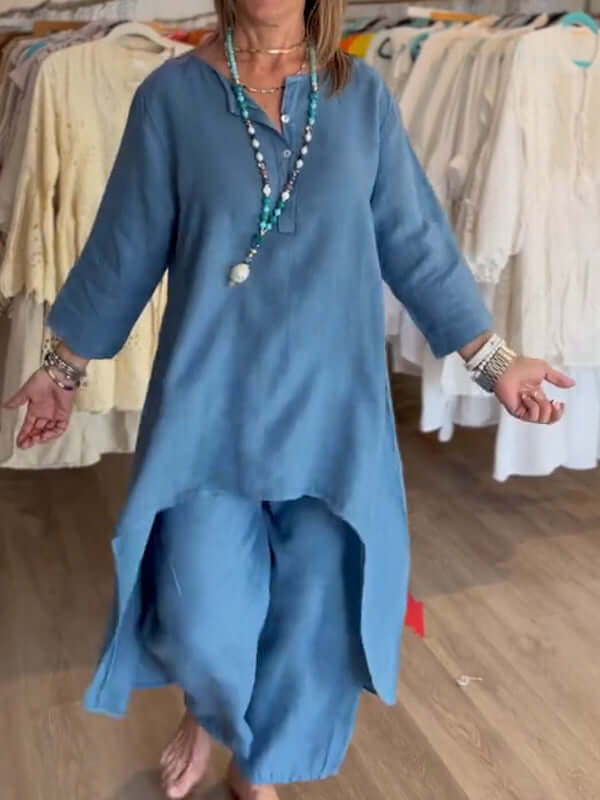 Olvoria | Women's Asymmetrical Tunic & Pants Set