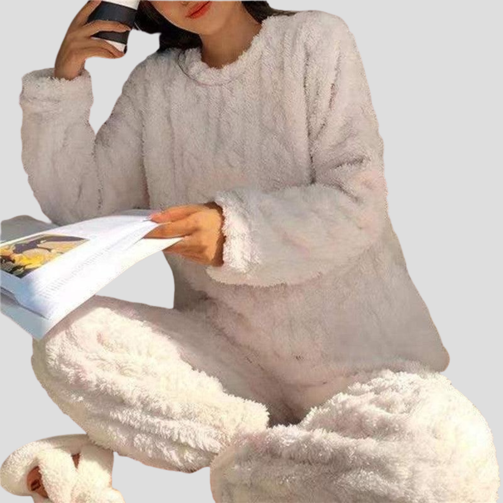 Olvoria | Women's Cozy Textured Fleece Pajama Set
