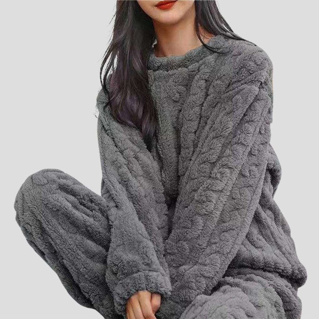 Olvoria | Women's Cozy Textured Fleece Pajama Set