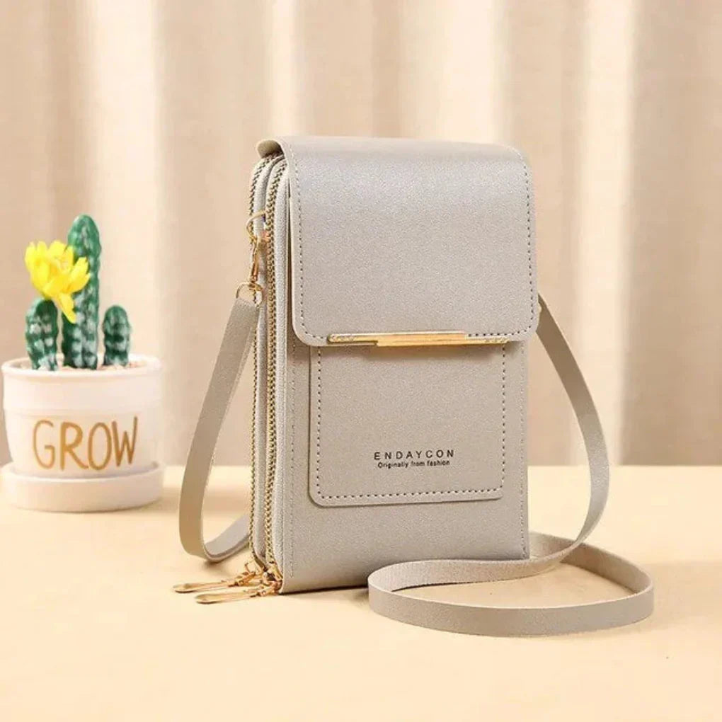 Olvoria | Women's Crossbody Phone Bag with Clear Touchscreen Pocket