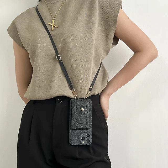 Olvoria | Women's Crossbody Phone Case with Card Holder & Lanyard