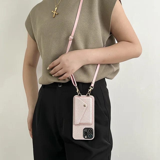 Olvoria | Women's Crossbody Phone Case with Card Holder & Lanyard