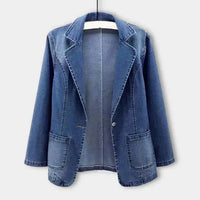 Olvoria | Blazer de mezclilla para mujer con corte entallado