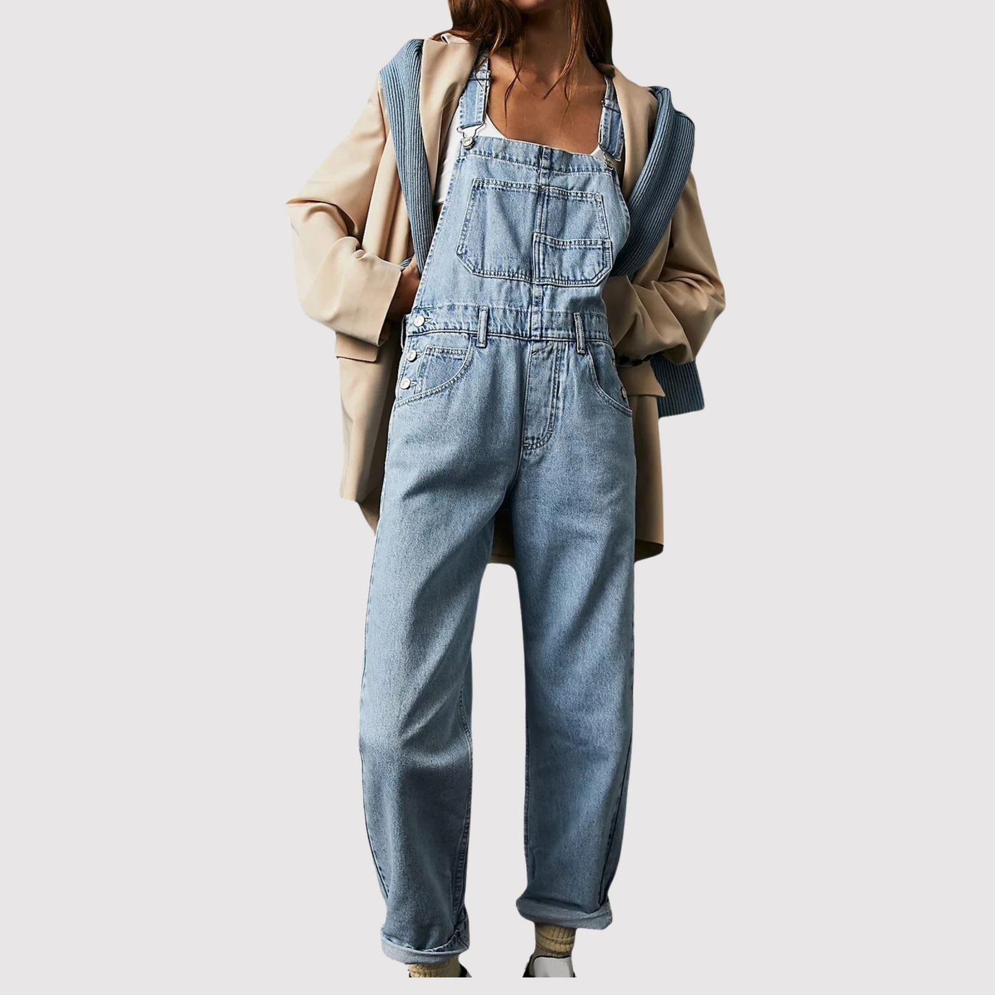 Olvoria | Women's Denim Overalls Relaxed Fit