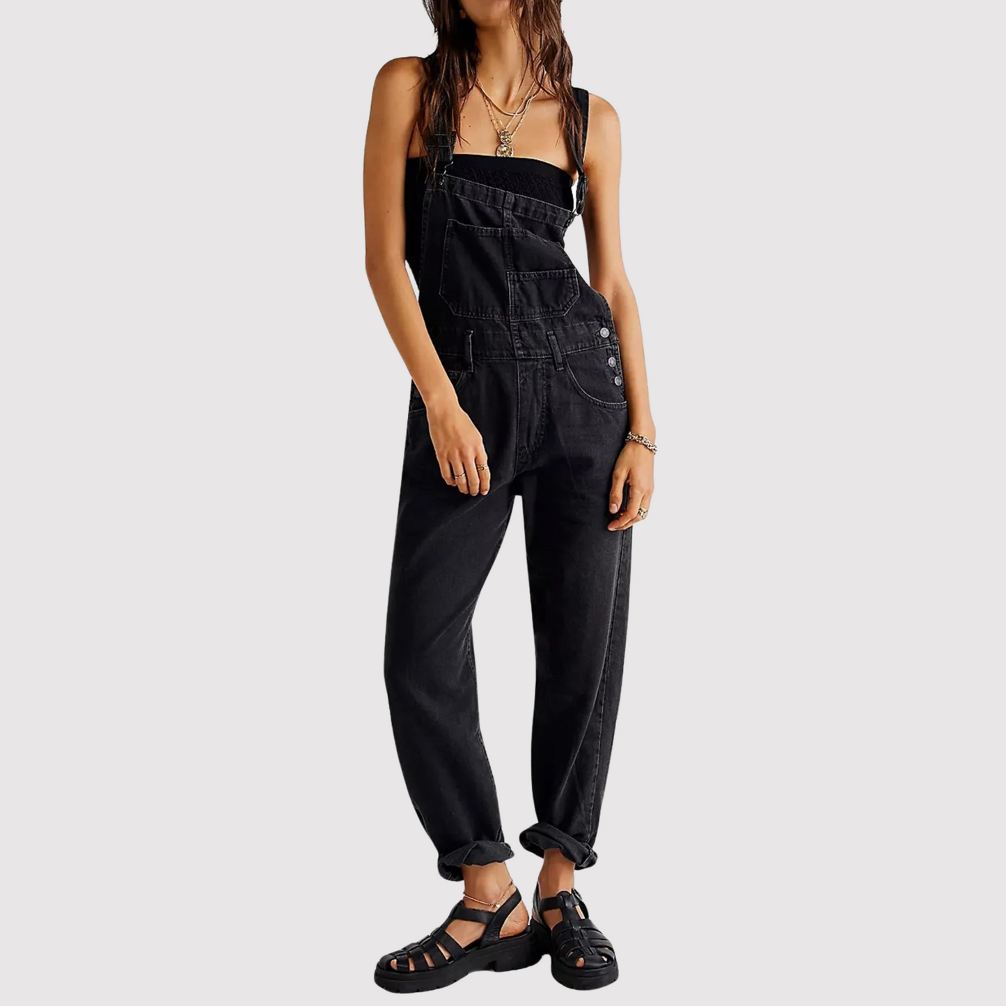Olvoria | Women's Denim Overalls Relaxed Fit