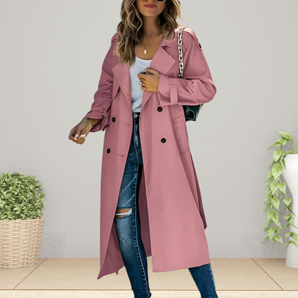 Olvoria | Women's Double-Breasted Trench Coat