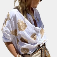 Olvoria | Chemise brodée à boutons pour femme