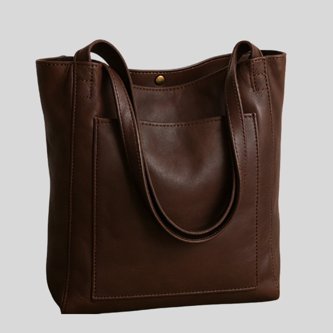 Olvoria | Women's Everyday Shoulder Tote Bag with Front Pocket
