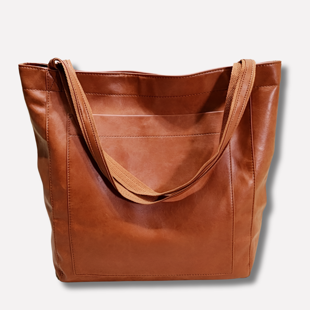 Olvoria | Women's Everyday Shoulder Tote Bag with Front Pocket