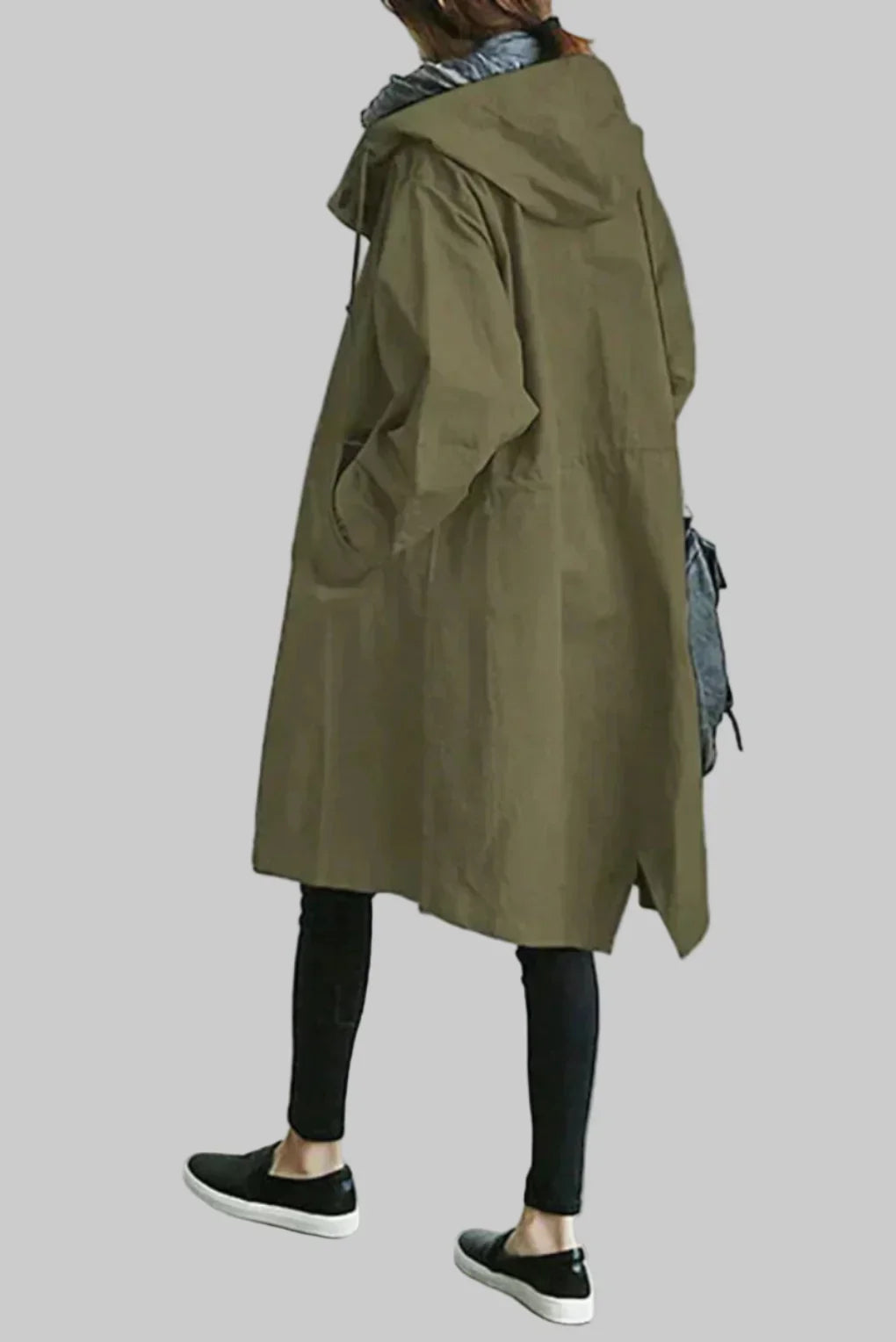 Olvoria | Women's Hooded Trench Coat - Relaxed Oversized Fit