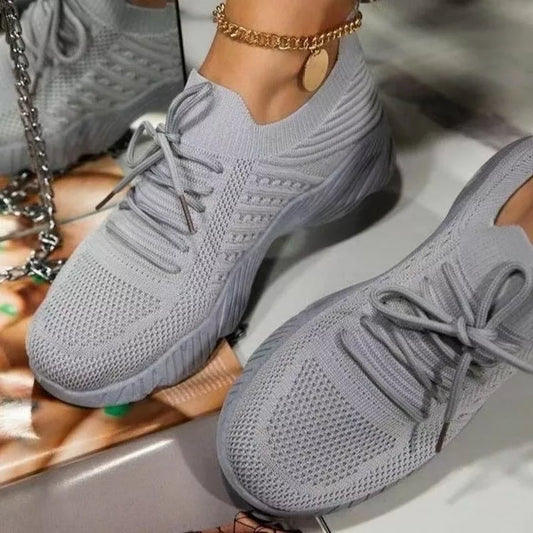 Olvoria | Women's Knit Orthopedic Sneakers with Lace-Up