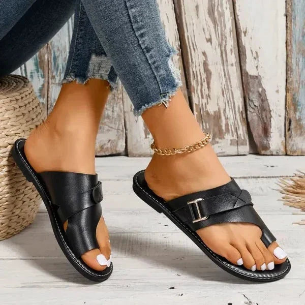 Olvoria | Women's Orthopedic Hallux Valgus Correction Leather Sandals