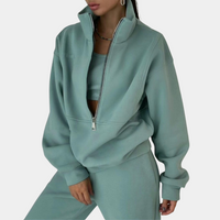 Olvoria | Γυναικείο Σετ Φόρμας Oversized με Φερμουάρ στον Γιακά