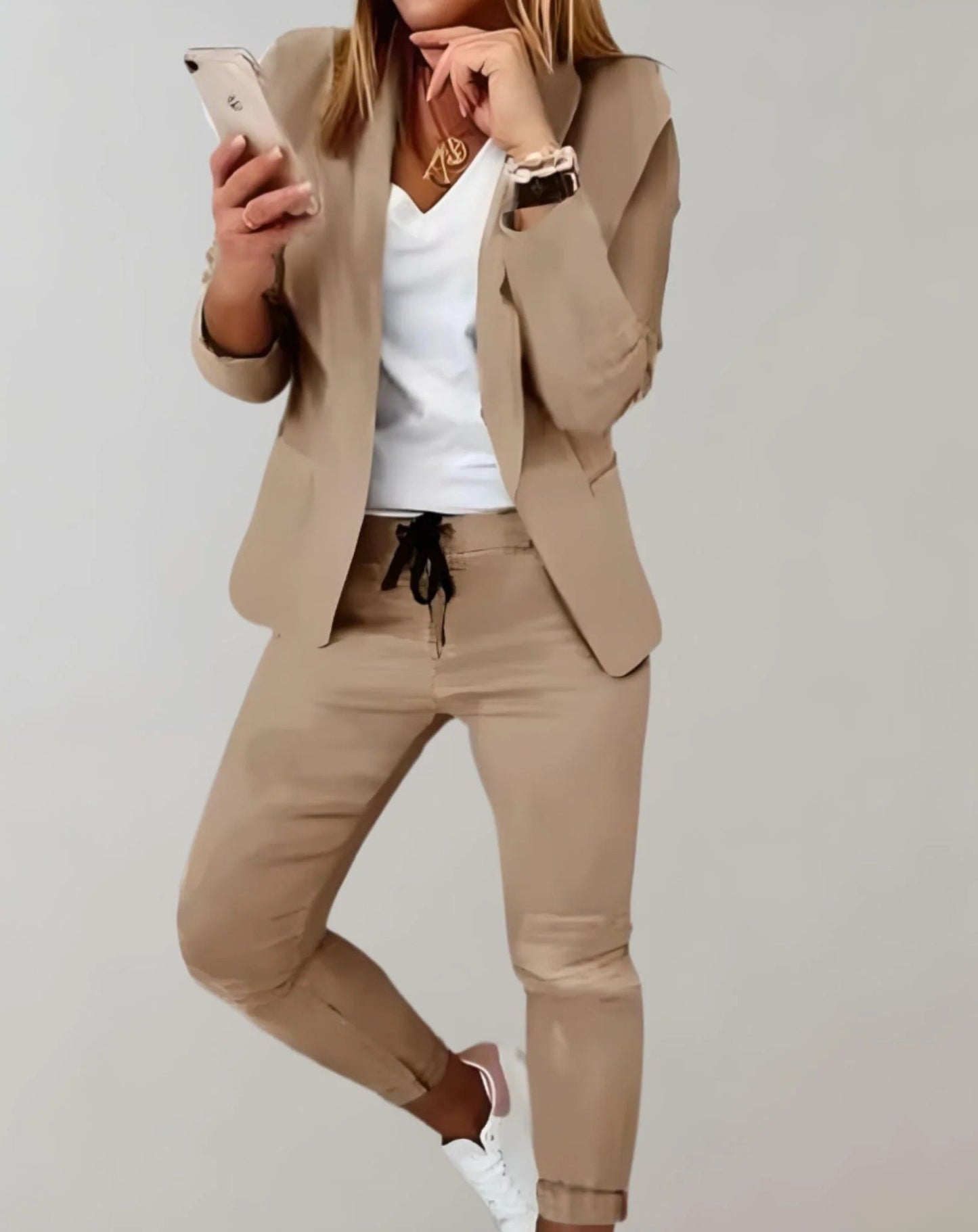 Olvoria | Women's Plaid Blazer & Trouser Suit